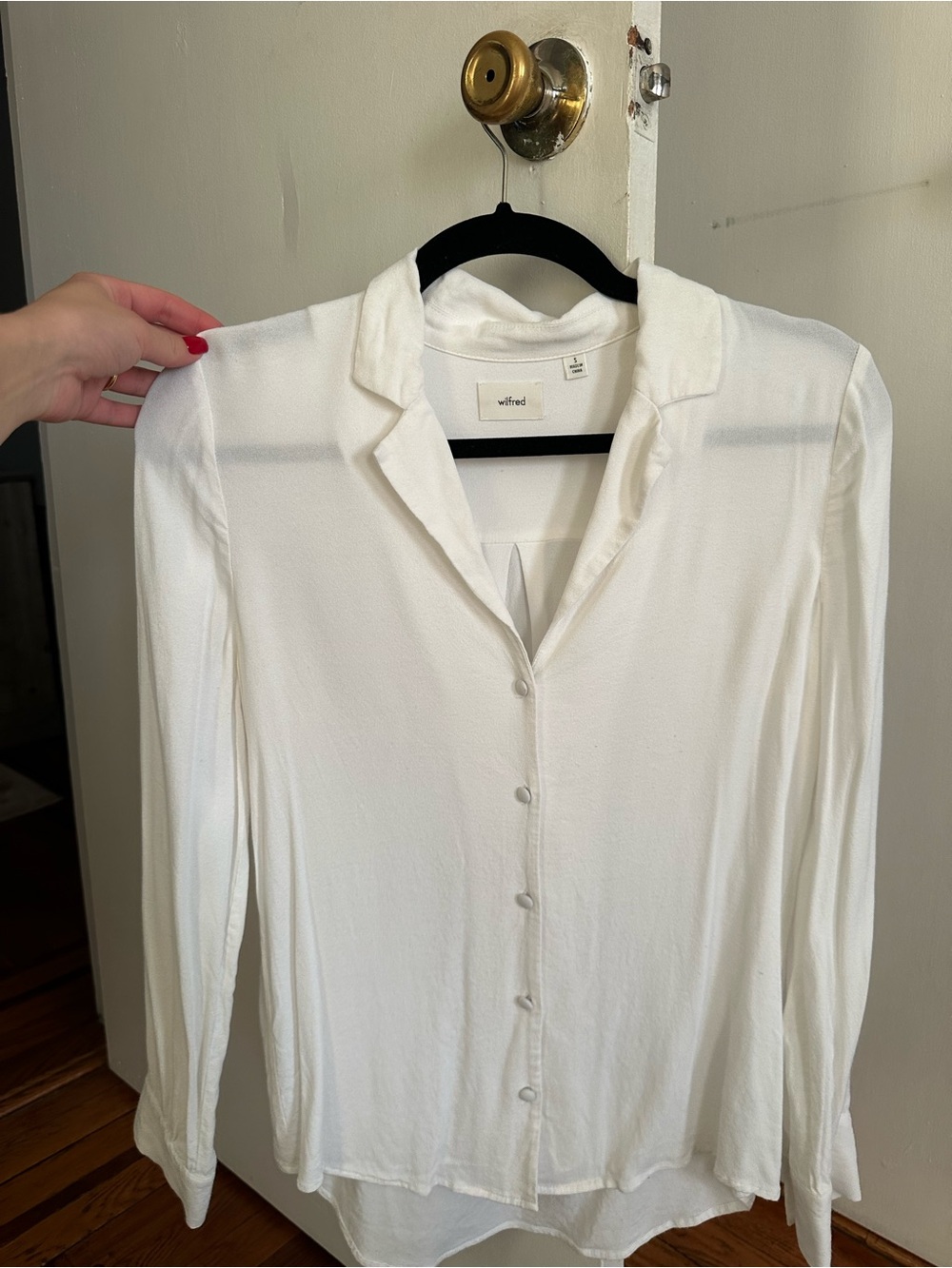 Wilfred Cream Button-Front Long Sleeve Shirt